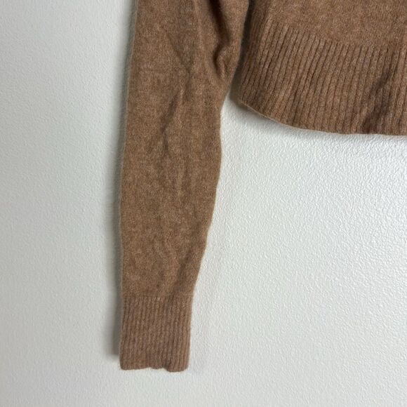 REFORMATION Brown Cashmere Polo Cropped Sweater size XS cozy soft prep - Picture 11 of 11